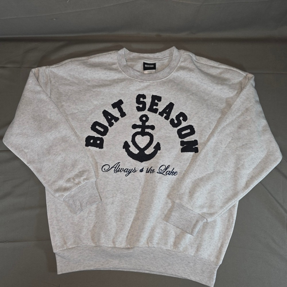 Special Thanks Boat Season Anchor Sweatshirt Heather Gray STR005AJRTG Small